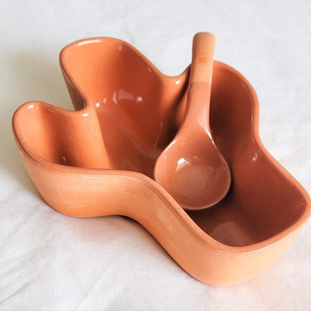Terra cotta cactus dish & spoon🌵
